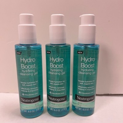 Neutrogena Hydro Boost Hydrating Cleansing Gel 6.0 oz Set of 3 NEW