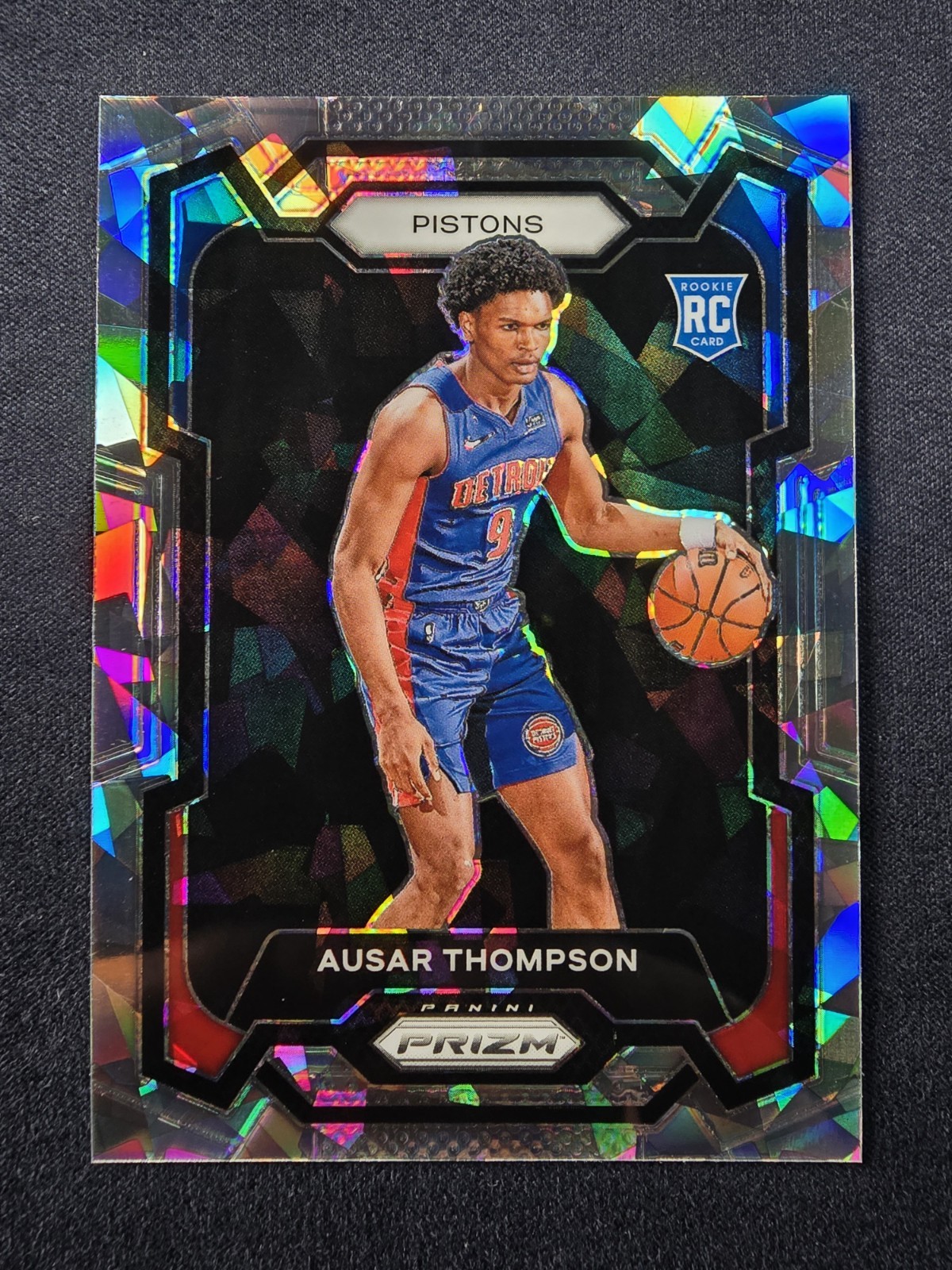 2023-24 Panini Prizm Ausar Thompson RC #178 Cracked Ice Rookie Detroit Pistons