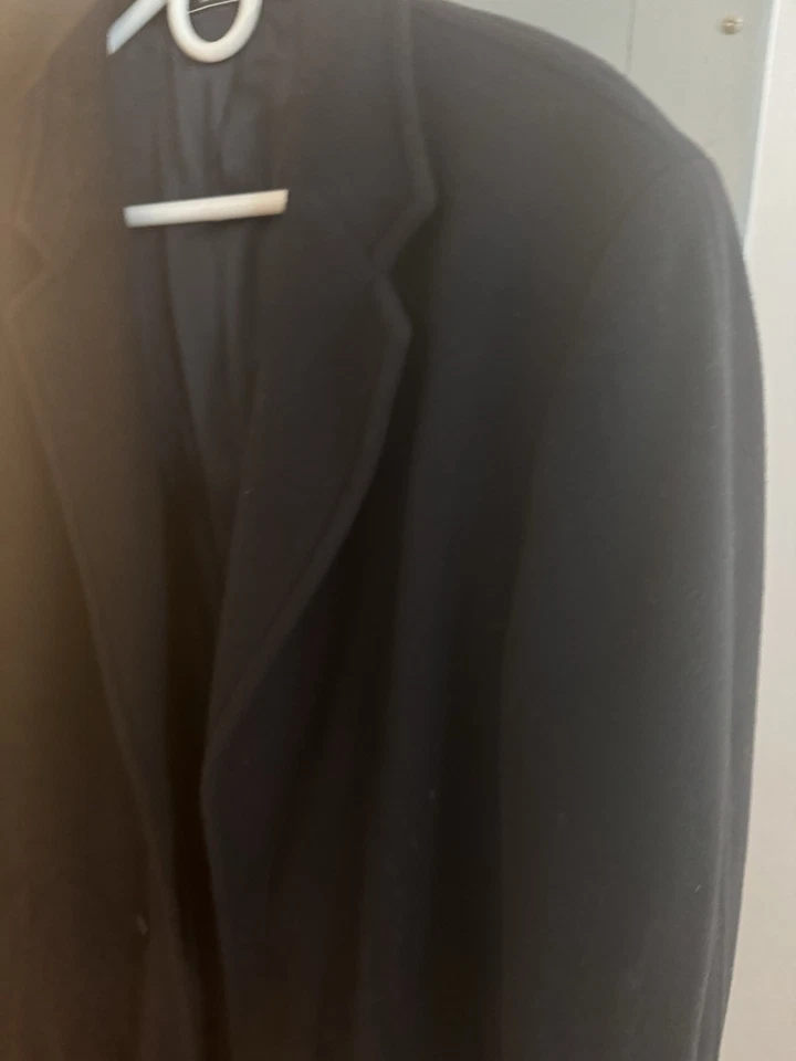 Joseph Abboud 男式外套 R 50/40 长黑色羊羔毛大衣正装上衣 — 第 4/4 张图片