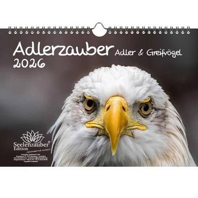 SEELENZAUBER GMBH Adlerzauber Adler & Greifvögel DIN A4 Kalender für 2026 - Seelenzauber