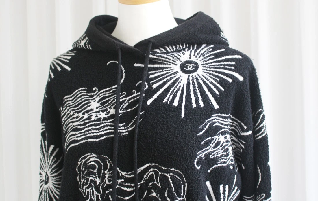 Felpa con cappuccio maglione CHANEL CC logo maglia crociera 83148256