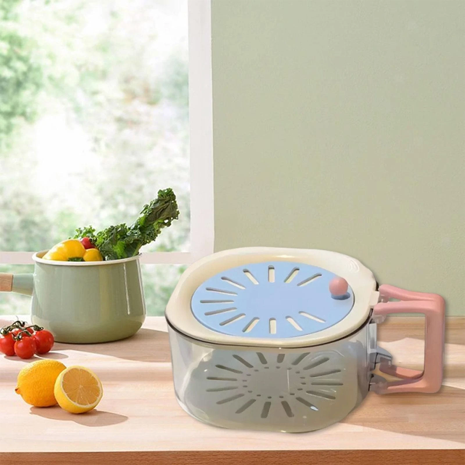 Fruit Drain Basket Reusable Large Capacity Home Use Multifunctional Sturdy