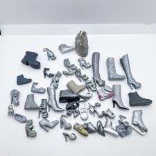 Barbie Fashionista  Fashion Fever Doll Grey Silver Single Shoes Only Lot Heels
