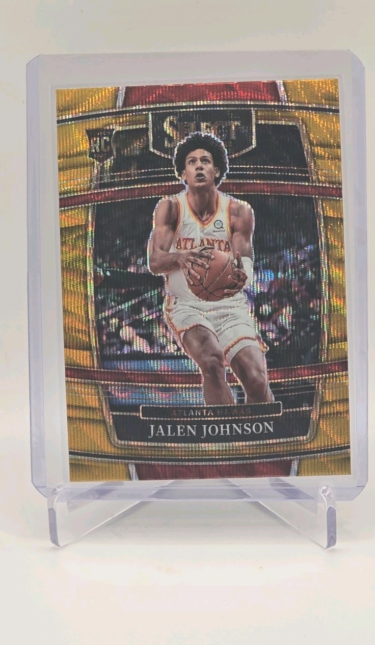 2021-22 Panini Select - Concourse Jalen Johnson #17 Gold Wave Prizm Rookie SSP📈