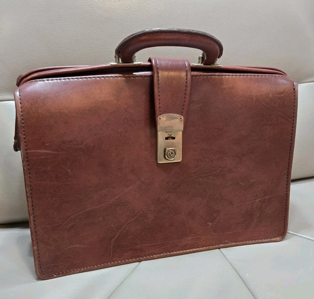 Valise Vintage Cheney Marron Clair, 2 Verrous, 2 Clés, Fabriquée Au Royaume-Uni