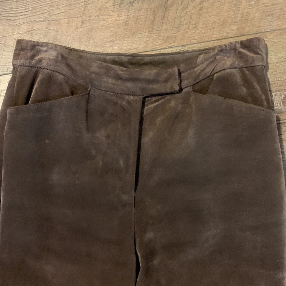 Sonoma Jean Co Genuine Suede Leather Pants Womens 8 Lined Brown Rodeo Western - Image 3 of 4