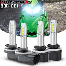 4X 880+881 BRIGHT LED Headlight For Arctic Cat 0609-252 0609-251 Snowmobile Bulb