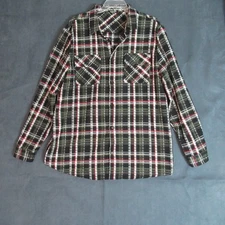 Boohoo Man Shirt Mens Size XL Black Plaid Woven Rustic Preppy Rancher Button Up