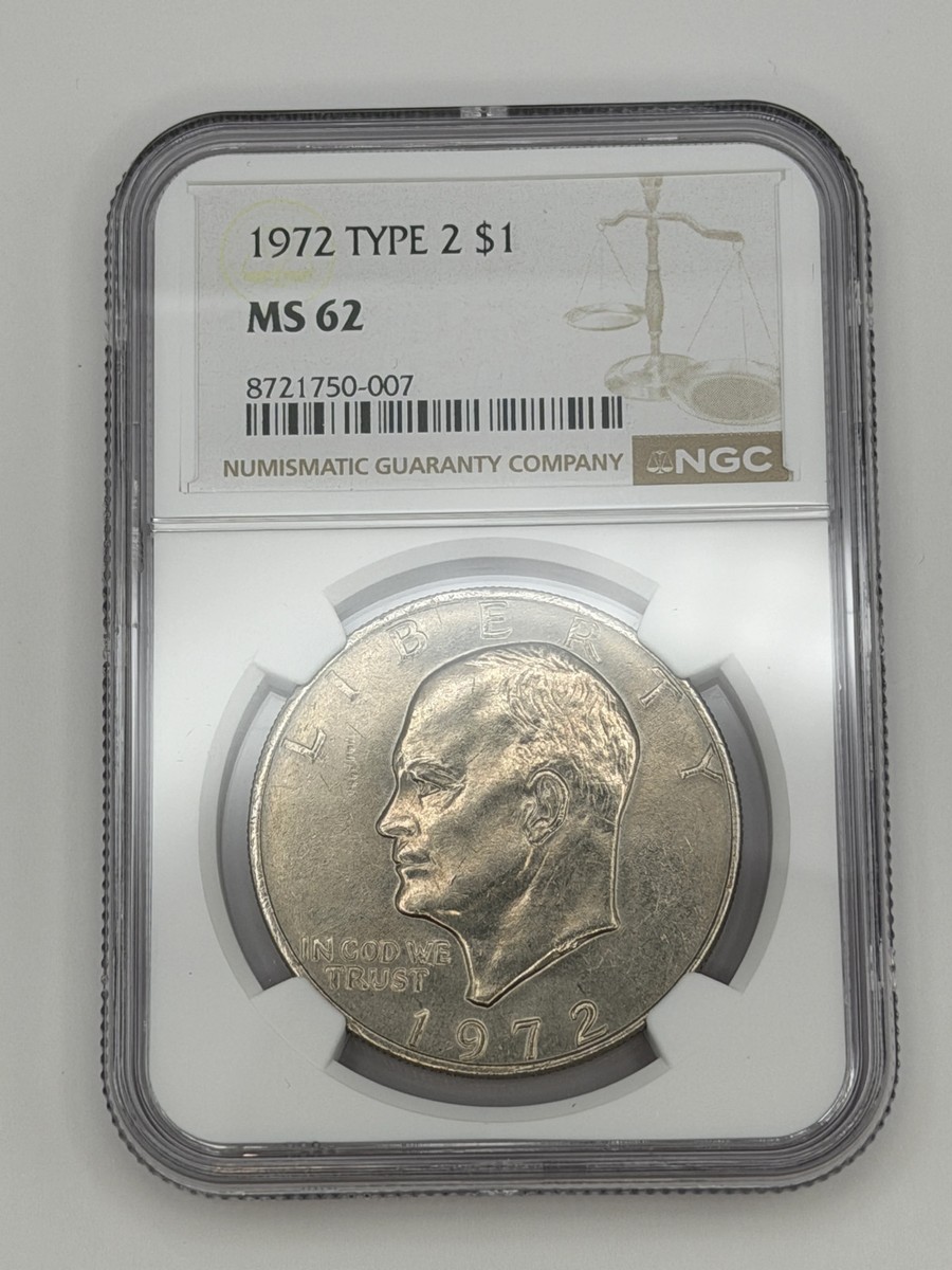 1972 Eisenhower Dollar Type 2 NGC MS62 – Key Variety Philadelphia