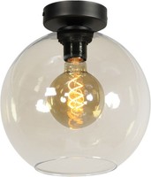Deckenlampe Rund Kugel Ø 25 Cm E27 Rauchglas Wohnzimmer Flur Deckenleuchte