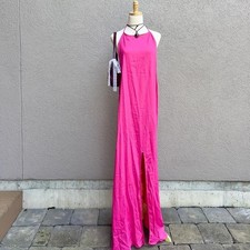 ASOS Hot Pink Halter Maxi Dress Resort Vacation Size 14 Glamour