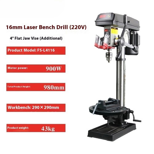 550W Electric Bench Machinery Tap Drilling Driller Bench Drill Machine FS-L4116 - Picture 15 of 16