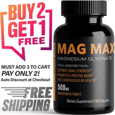 Magnesium Glycinate complex 500mg - 240 Capsules  8-Month Supply