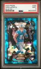 2023 Panini Prizm Sam LaPorta Blue Ice Prizm Rookie /99 PSA 9 Mint #332 Lions