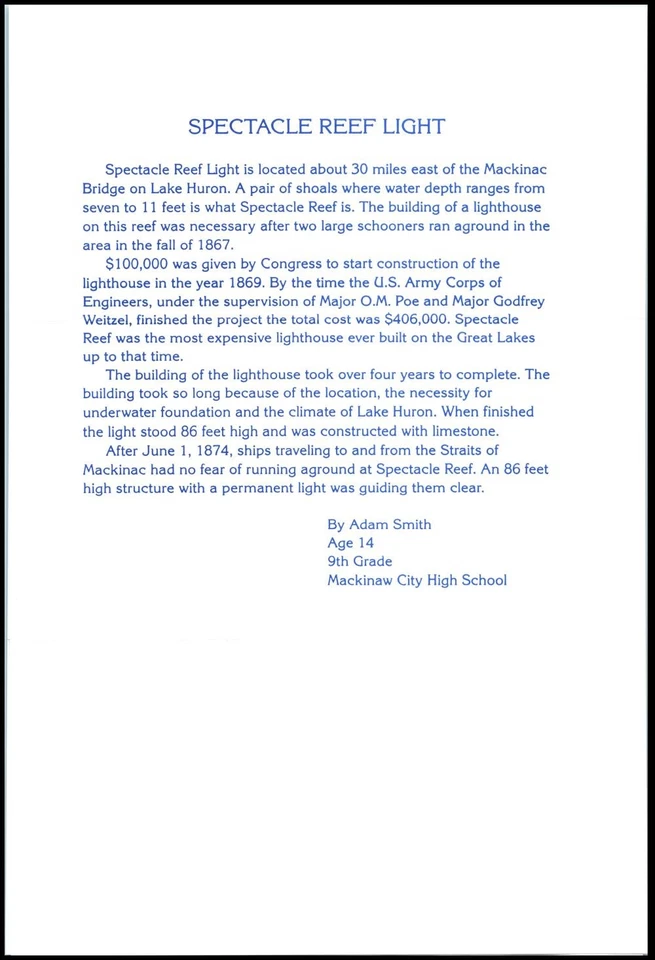 1995 Lighthouses Booklet Set Sc 2969-2973 FDC with Cheboygan MI children cachets - Image 4 of 4