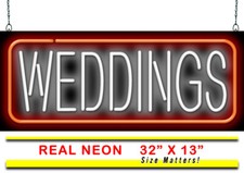 Weddings Neon Sign Jantec 32" x 13" Bride Planner Dresses Cake Venue Store