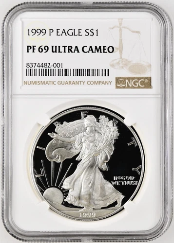 1999-P American Silver Proof Eagle $1 NGC Certified PF69 Ultra Cameo