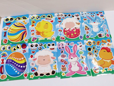 32 Easter Stickers - Easter Basket Stuffers for Kids DIY Happy Easter Egg Bunny