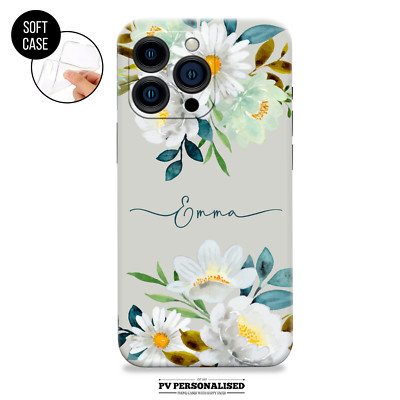 Personalisierte Handy Hülle Name Silikon Cover für iPhone 15 11 12 13 14 XR 7 8 6