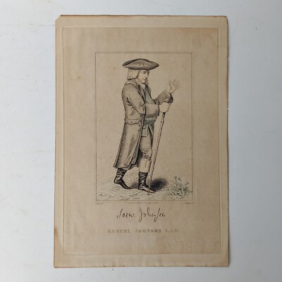 Antique 1817 Samuel Johnson LLD Etching Engraving CG Dyer Priscott Sculp Trotter