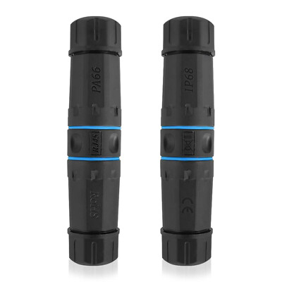 2x Waterproof RJ45 Shielded Female Jack Ethernet IP68 Outdoor LAN Cat6 Connector