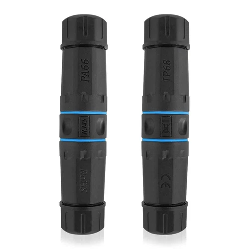 2x Waterproof RJ45 Shielded Female Jack Ethernet IP68 Outdoor LAN Cat6 Connector