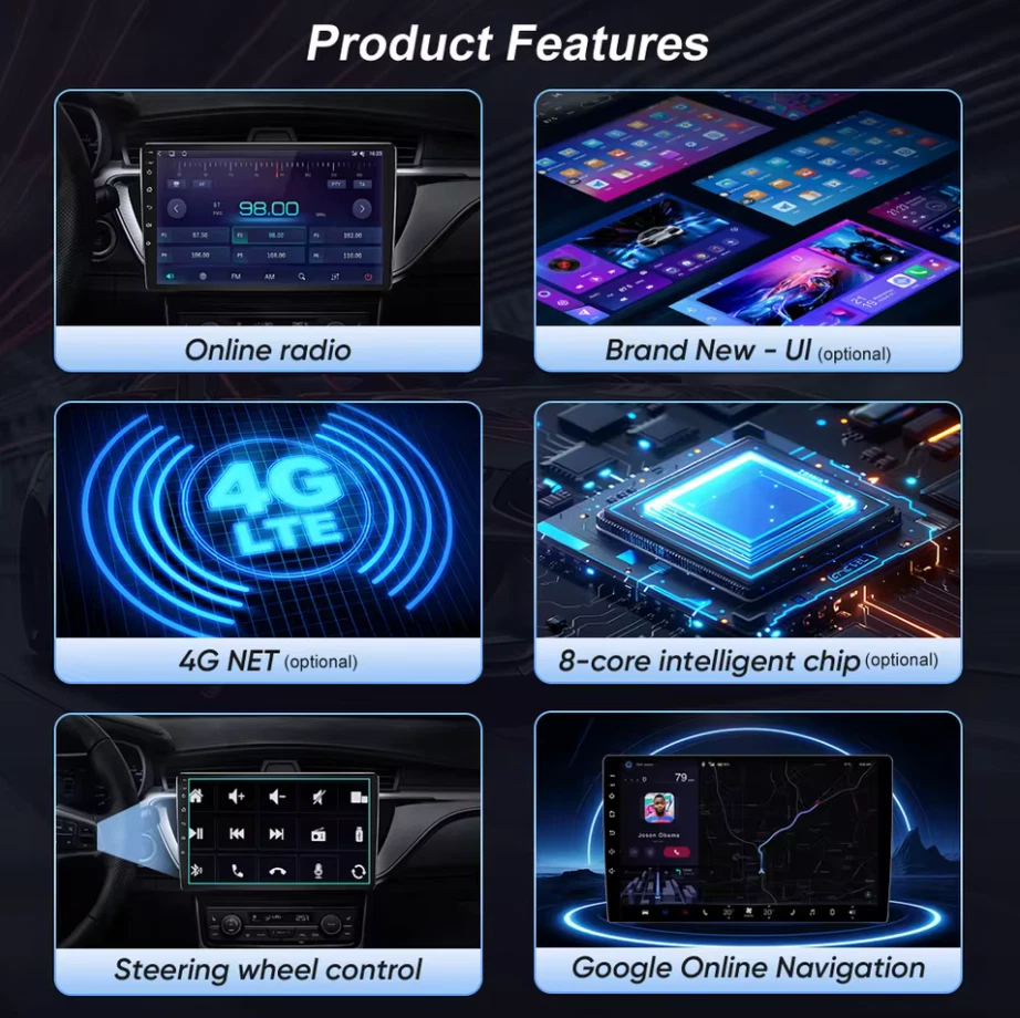 Autoradio Android per auto per Toyota Yaris 2012/2017 CarPlay Android Auto WIFI - Immagine 3 di 4