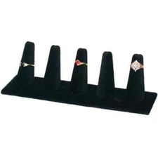 Black Velvet Five Finger Ring Jewelry Display Stand New