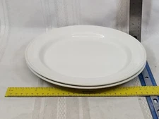 2 Steelite International England SLE30 Porcelain Embossed White Dinner Plates