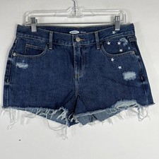 Old Navy Jean Shorts Women's 6 Boyfriend Blue Denim Cut Off Hot Pants Mid Rise