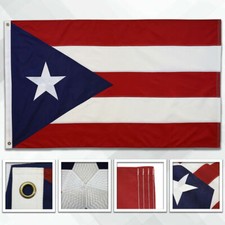Embroidered Puerto Rico Flag 3x5ft Embroidered Puerto Rican DOUBLE SIDED Flag