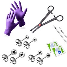 Ear Piercing Kit 20G Ear Stud 2 Color Options - 13 Pieces Bonus Marker