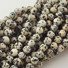 Dalmatian Jasper Beads Genuine Natural Smooth Round 4mm 6mm 8mm 10mm Dalmation