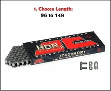 JT 428 HDR Standard Non-sealed Motorcycle Drive Chain Natural w Clip Master Link