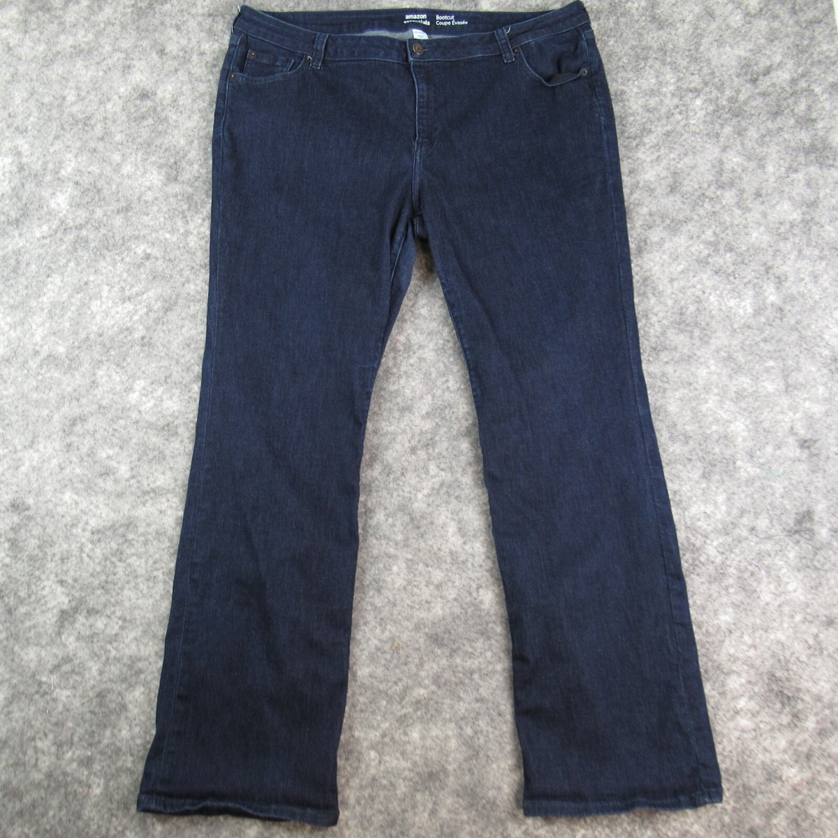 Amazon Essentials Jeans Womens 20 Blue Bootcut Mid Rise Dark Wash