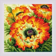 Riolis Counted Cross Stitch Kit Fire Poppies R2080
