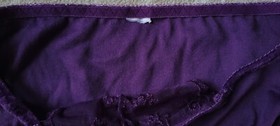 Vintage Purple Velvet & Lace Crop Cami & String Bikini Panty Set Size Small