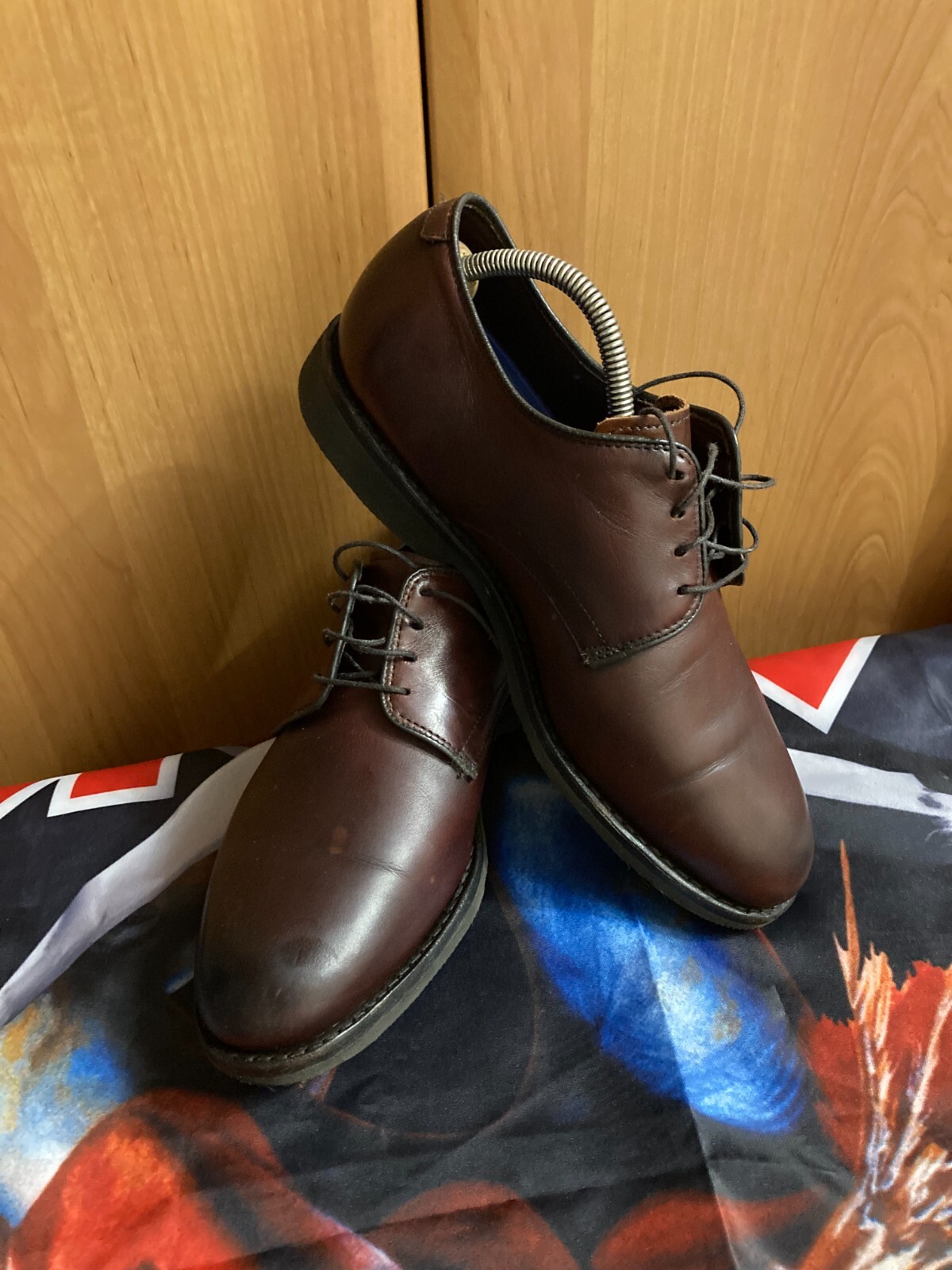 SAOLA Scarpe da derby Allen Edmonds X pelle di vitello peperoncino scuro (stile 3016).Taglia 8. 26sm.