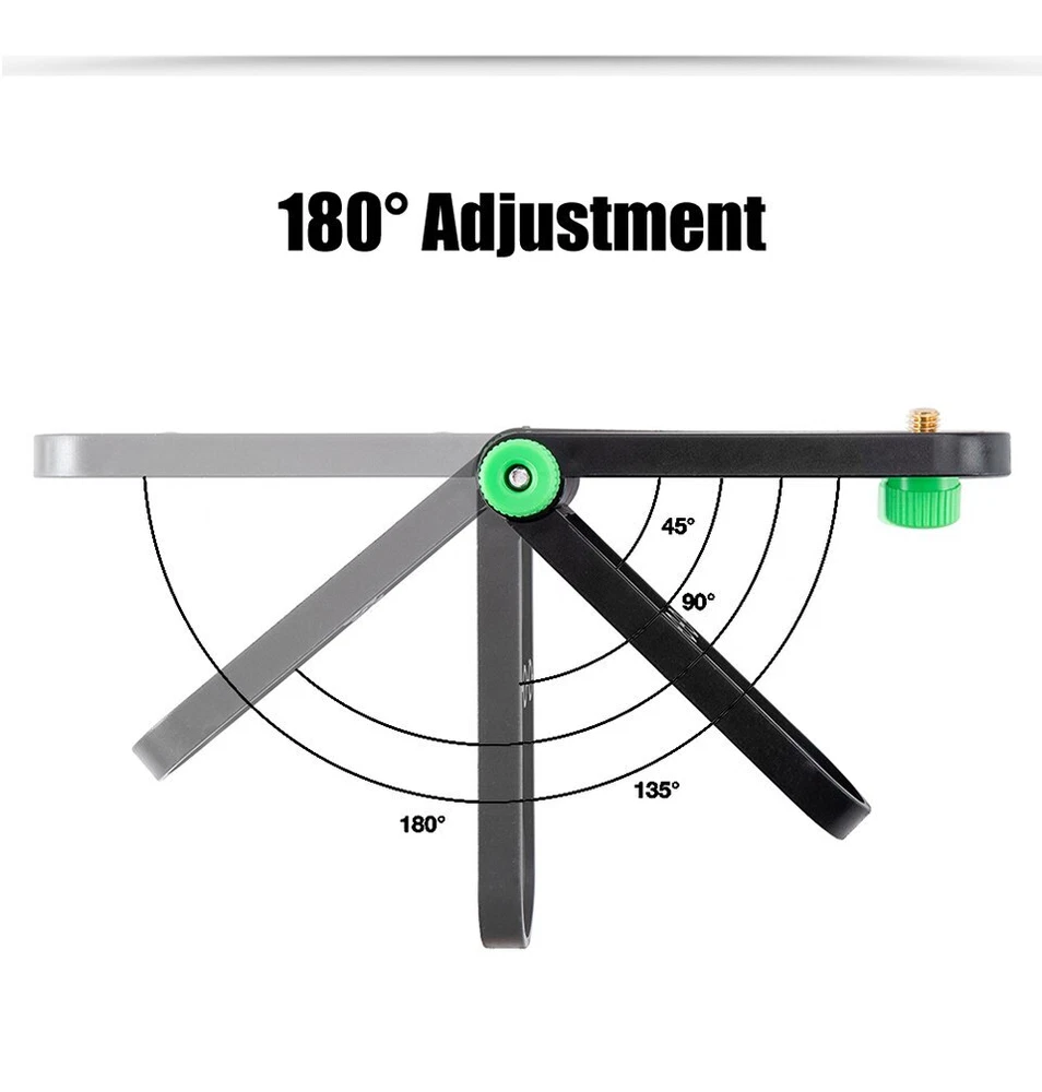 Adjustable 180° Laser Level Wall Bracket for 1/4" Mount Support  