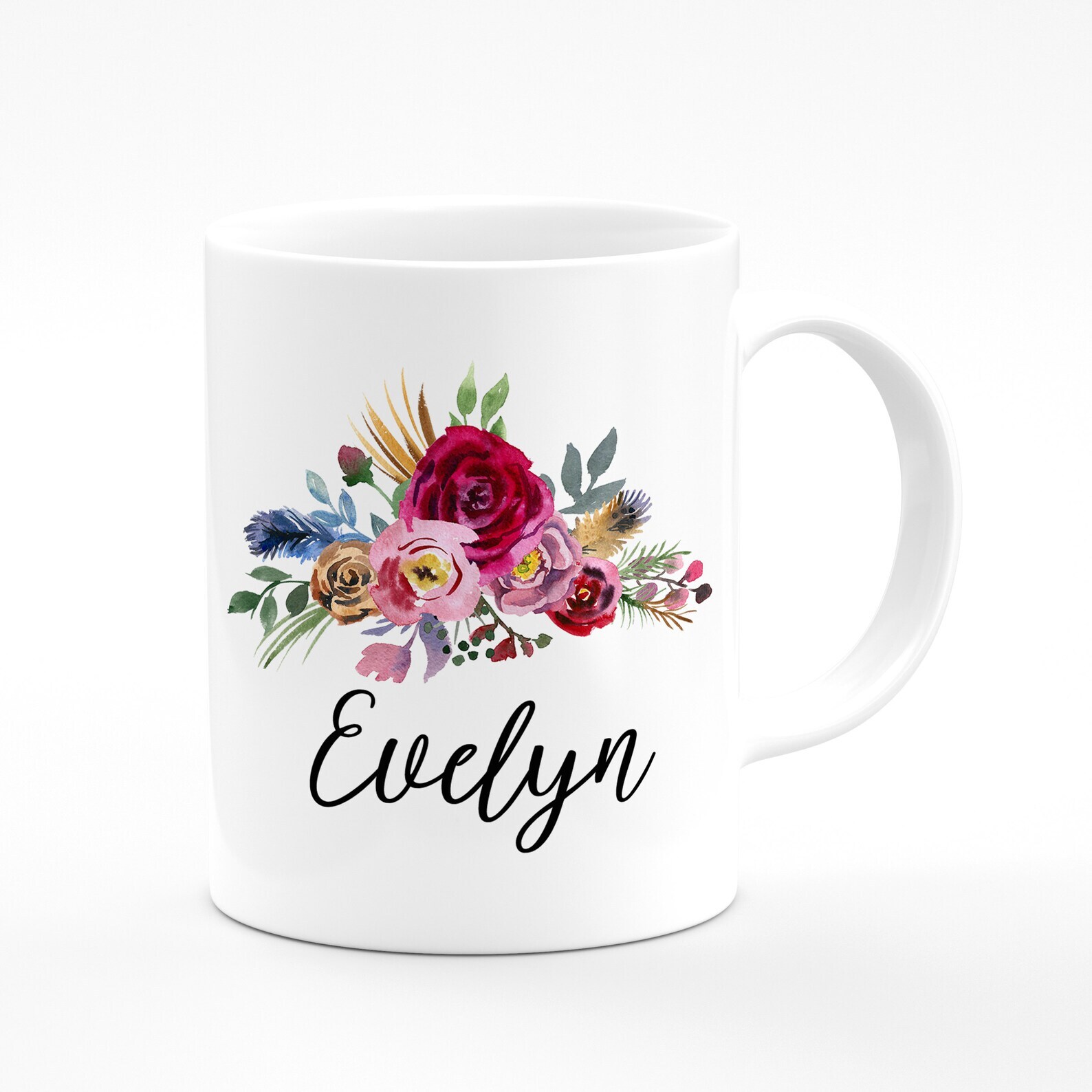 Custom Name Mug Personalized Mug Custom Mug Name Mug Floral Mug Personalized
