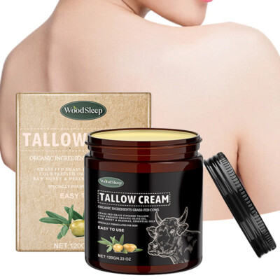120g Organic Grass-Fed Beef Tallow Balm With Raw Honey Moisturizing Cream