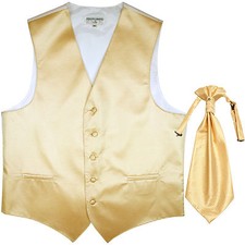 New men's tuxedo vest waistcoat  ascot horizontal stripes prom ivory wedding