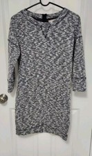 BANANA REPUBLIC Sweater Dress Womens S Blue Mini Long Sleeve Round Neck