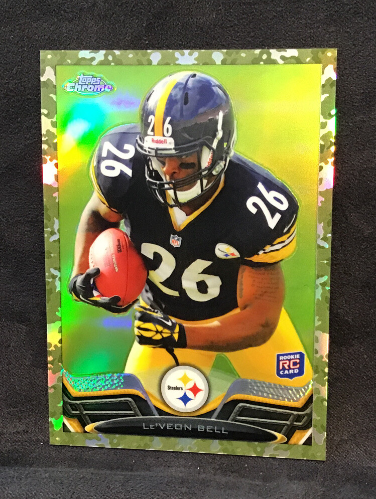 LE’VEON BELL 2013 #196/499 Topps Chrome CAMO REFRACTOR ROOKIE KC CHIEFS MINT 💰