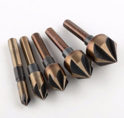 5pc IND HD COUNTERSINK DRILL BIT Tool SET WOODWORKING Professional Tools
