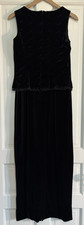 VTG Scott McClintock Dress Womens Black Velvet Gown Beading Goth Hoco Size 8