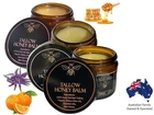 Organic Grass Fed Beef Tallow Balm Raw Honey Moisturizing Cream Soft Smooth Skin