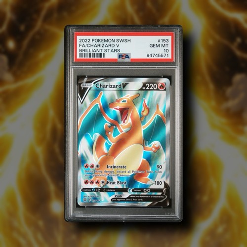 Charizard V (Full Art) 153/172 Swsh09: Brilliant Stars Holo PSA 10