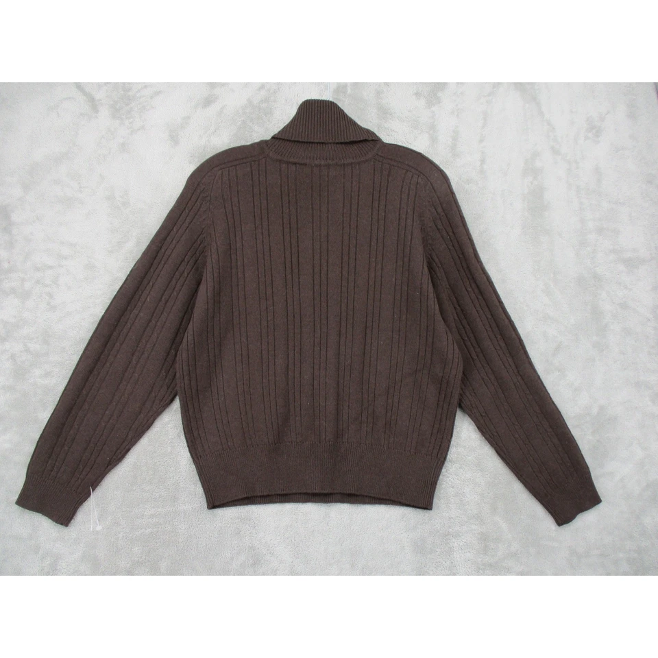 Suéter Vintage Liz Claiborne Mujer Pequeño Lana Merino Tejido con Cable Cuello Alto Foto 2 de 4