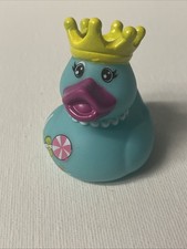 princess Themed Rubber Duck Blue With Pink Beak And Crown